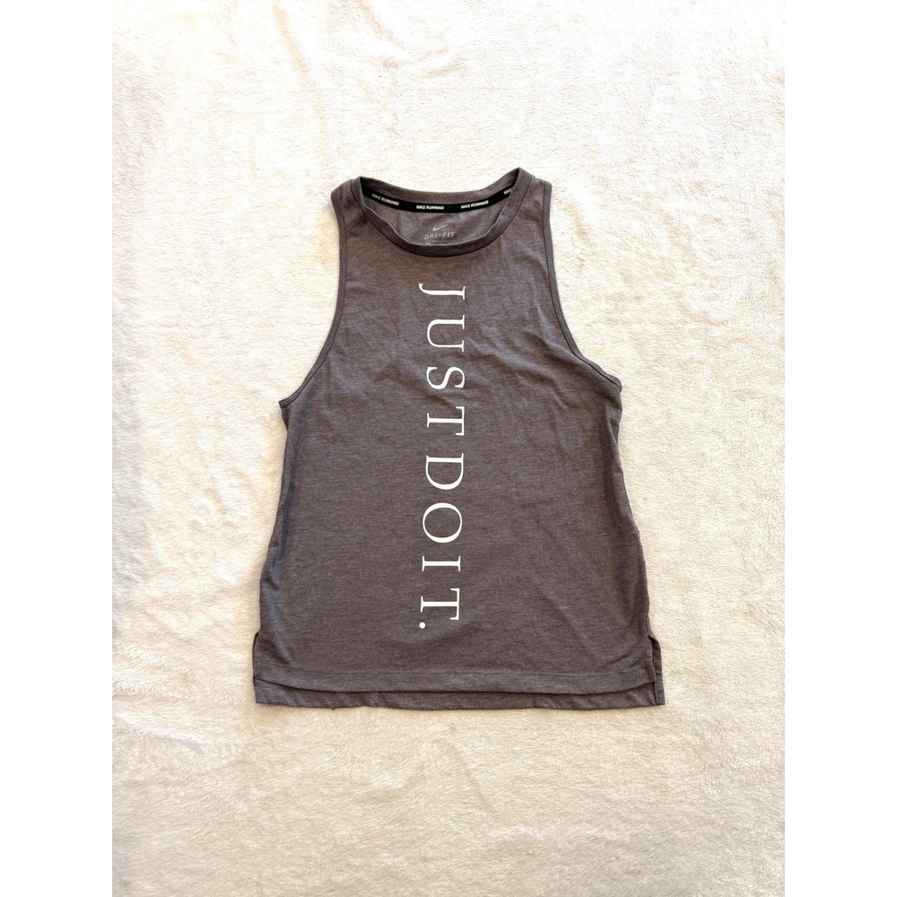 Nike Running Dri-FIT Just Do It Tank Top Gray Purple Racerback XS
